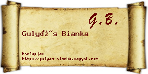 Gulyás Bianka névjegykártya